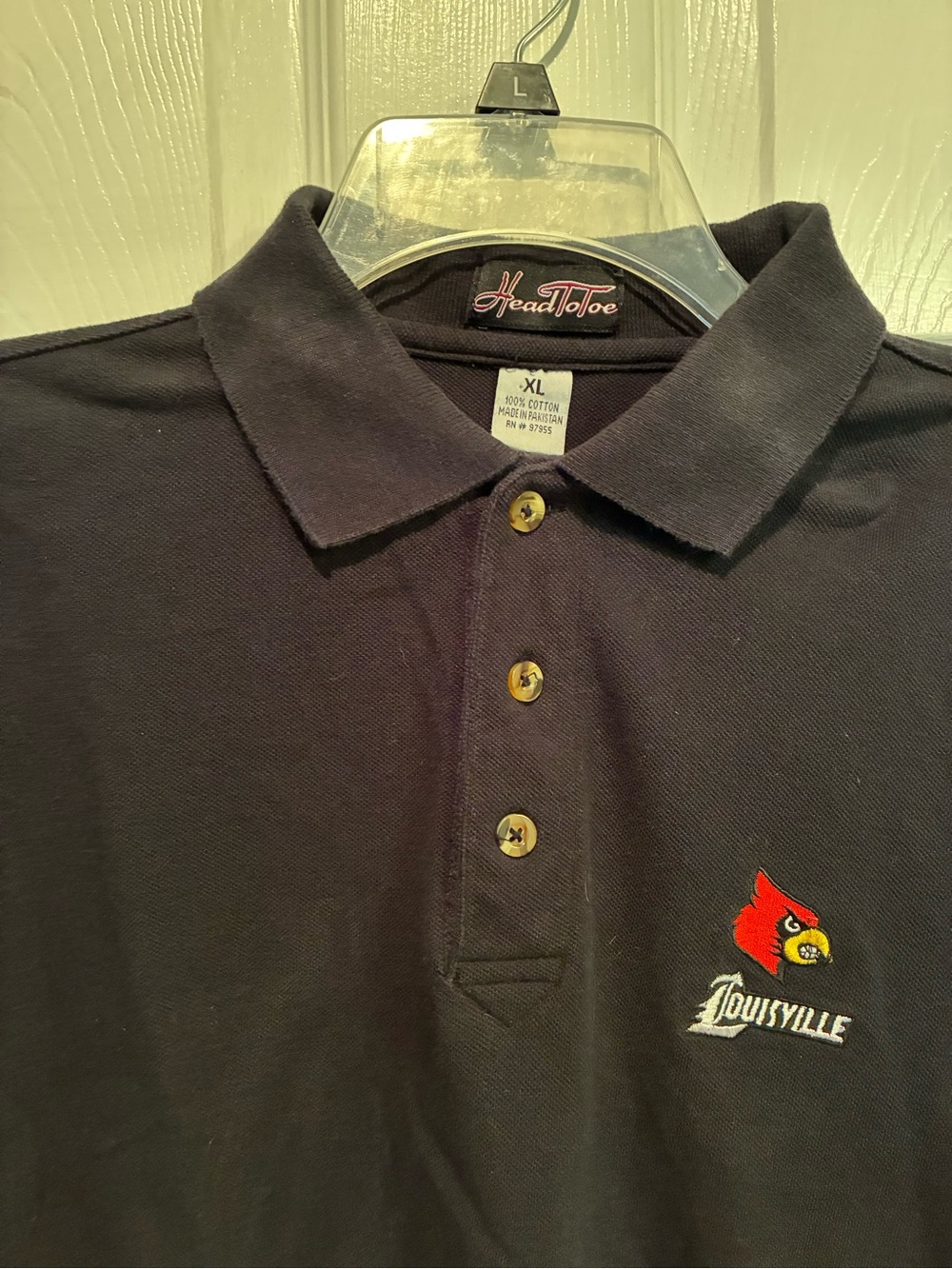 Louisville Cardinals Black Polo Shirt with Embroidered Logo - Picture 2 of 7